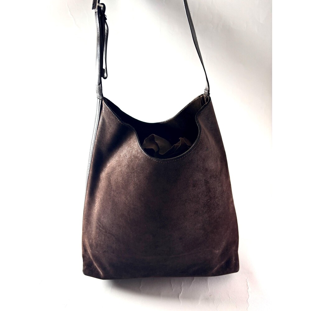 Vintage Gucci by Tom Ford Chocolate Brown Suede Hobo Bag | 1990s Minimalist Shou